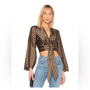 House of Harlow 1960 brown and black stripe top